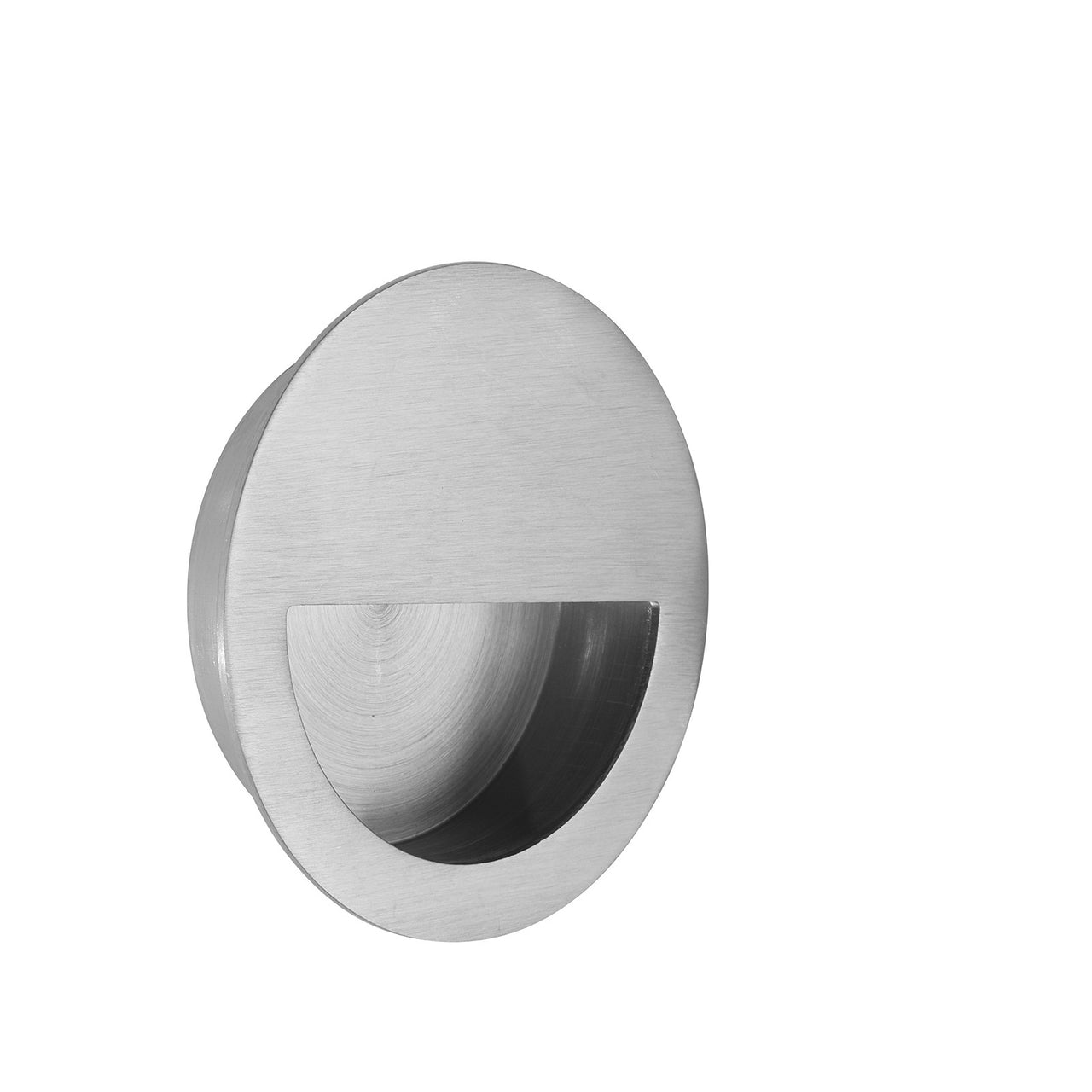 Satin Stainless Steel Half Moon Pocket/Sliding Door Round Flush Pull Handle 90mm