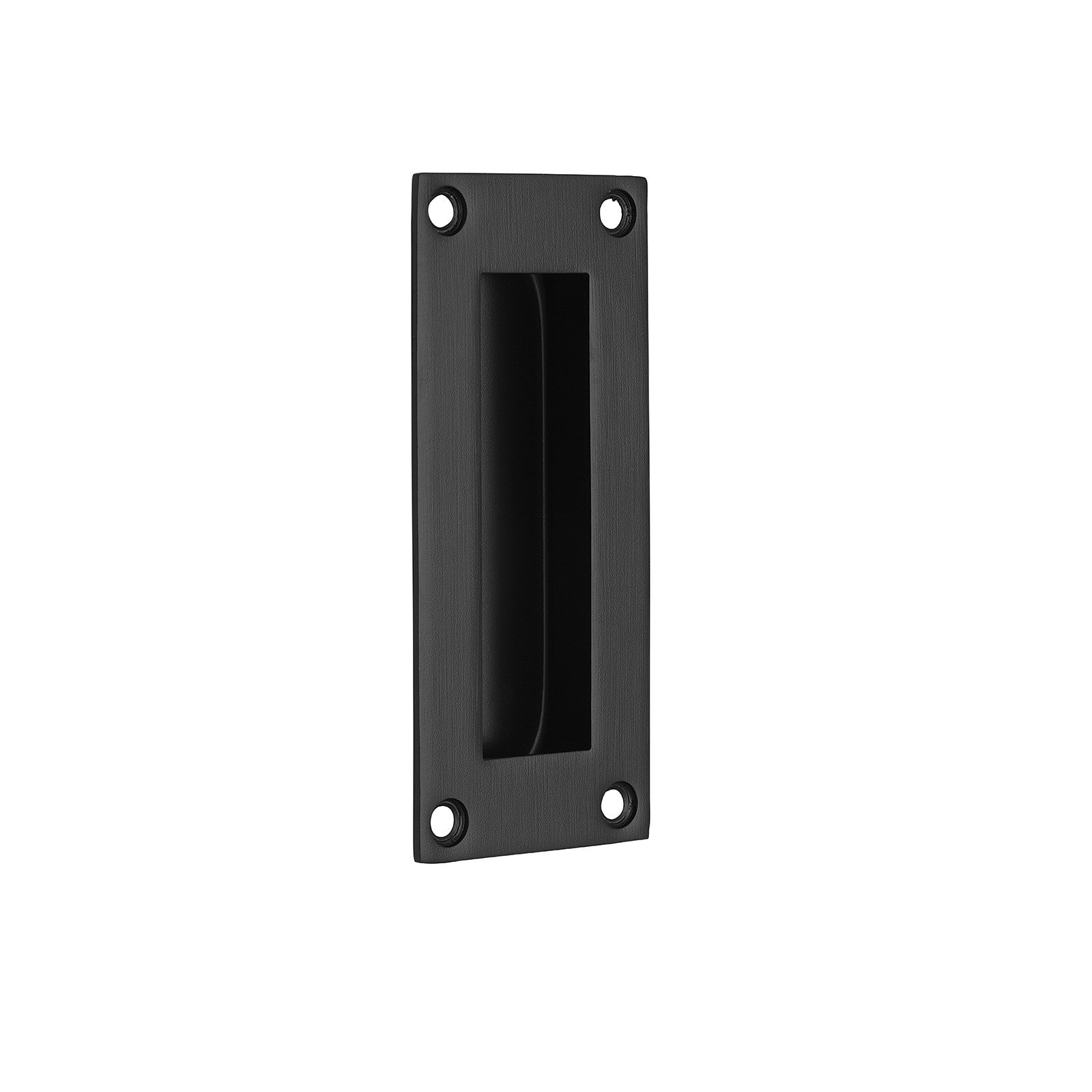 Matt Black Pocket/Sliding Door Rectangular Flush Pull Handle - 102mm x 45mm