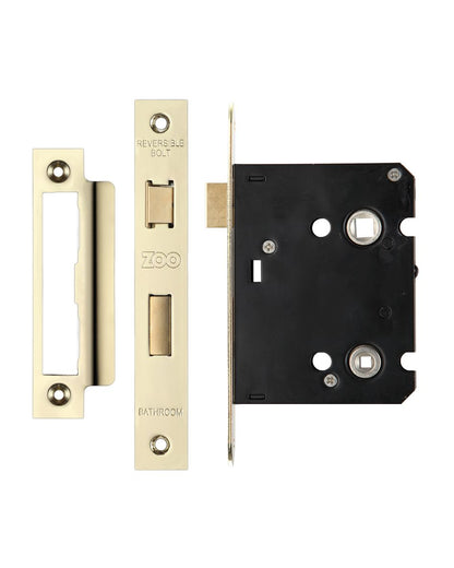 POLISHED BRASS 3 INCH BATHROOM LOCK