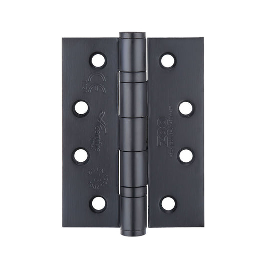 Zoo Hardware 4 Inch Matt Black Ball Bearing Fire Door Rated Grade 13 Hinges - ZHSS243PCB