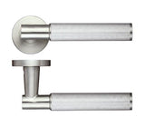 Satin Stainless Steel Knurled Door Handles - Exclusive Design