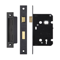 Thumbnail for Matt Black 3 Lever Internal Sash Lock - 2.5 Inch Lock 45mm Backset and 3 Inch Lock 57mm Backset 